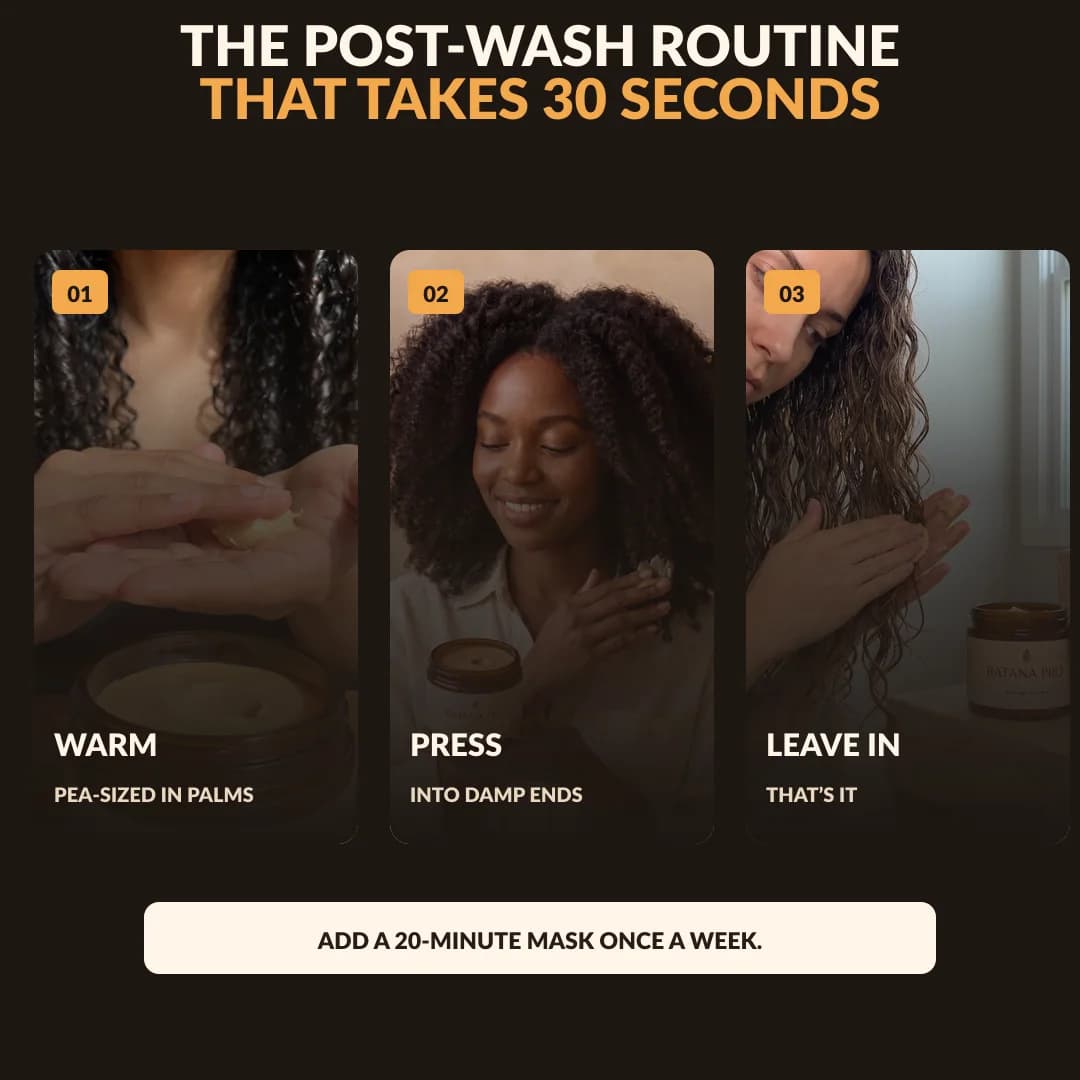 The thirty-second post-wash Batana Pro routine