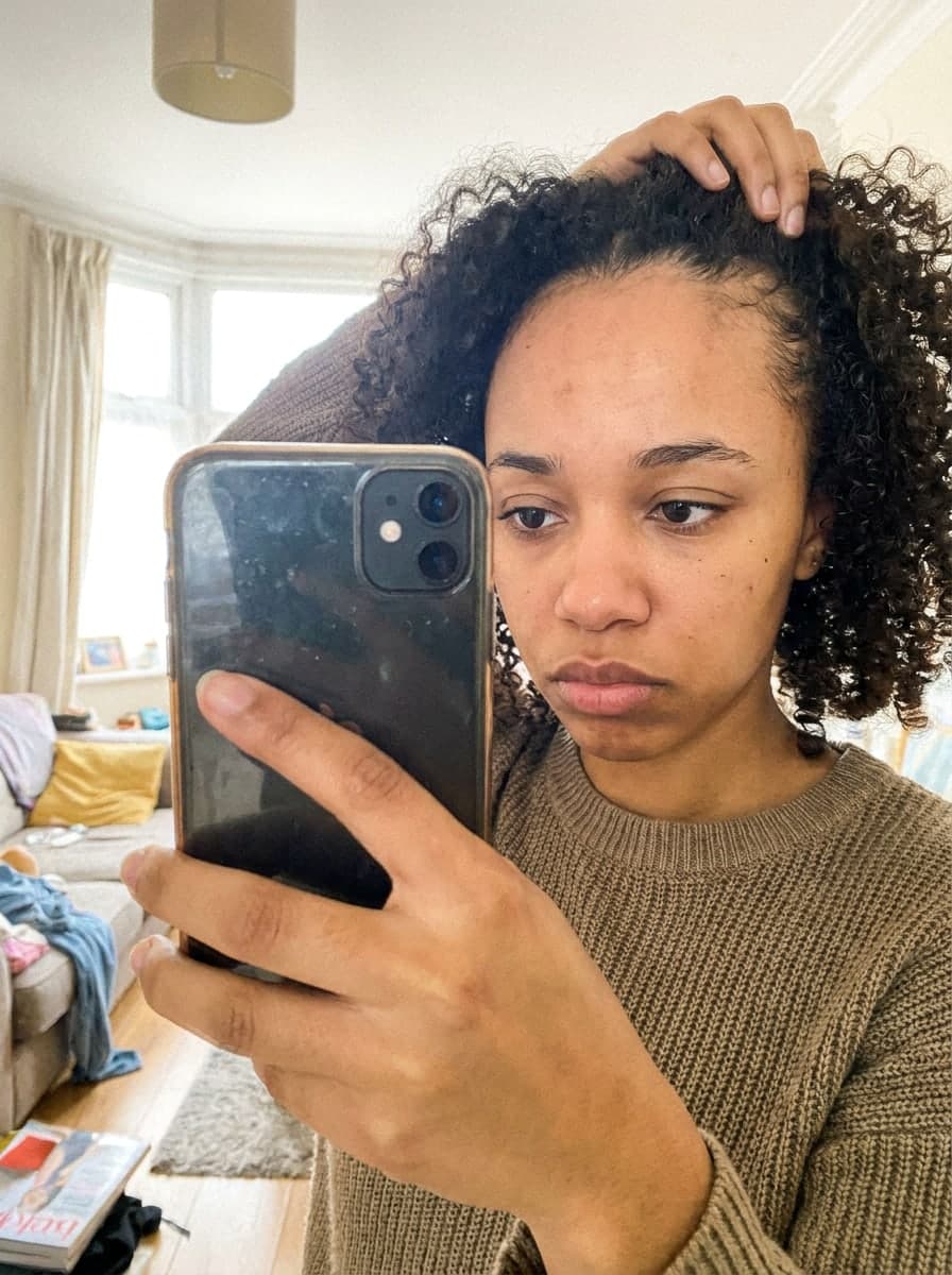 Hairline moves forward — Before
