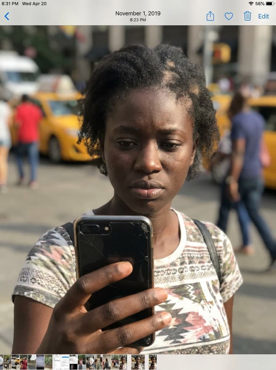 Patchy afro turns full — Before